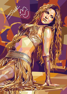 Shakira Pop Art Portrait