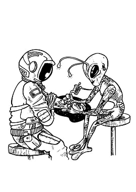 Astronaut tattoos alien