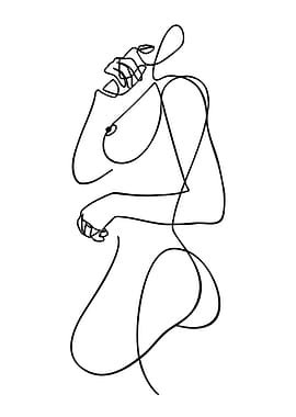 Minimalist Line Art of a Woman