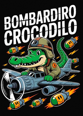 Bombardiro Crocodilo Cartoon
