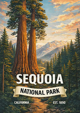 Sequoia National Park Vintage Poster