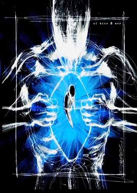 Abstract Human Form with Blue Energy