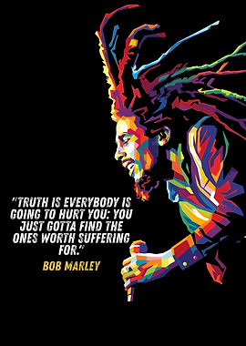 Bob Marley Quote Pop Art