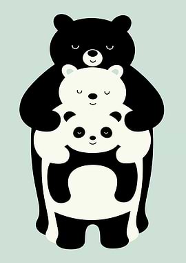 Three Bears Stacked Together