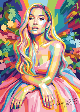 Ariana Grande Pop Art Portrait