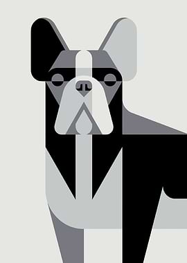 Minimalist French Bulldog Portrait