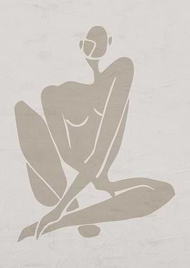 Abstract Nude Figure Sitting