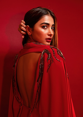 Pooja Hegde in Red Dress