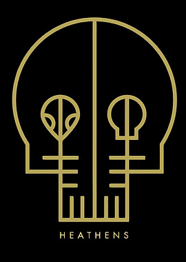 Gold Skull Logo with Text