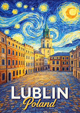 Lublin Poland Starry Night Painting