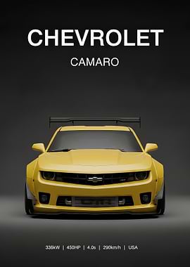 Yellow Chevrolet Camaro Poster