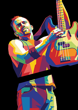 Dave Farrell Colorful Bass Player Portrait