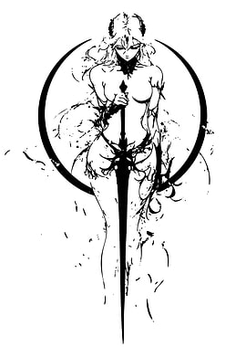 Dark Fantasy Warrior with Sword