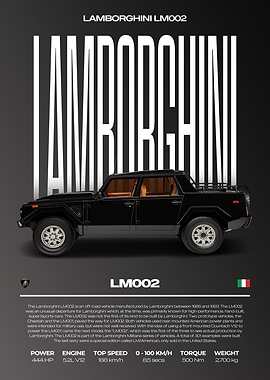 Lamborghini LM002 Car Poster