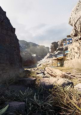 Ancient ruins in a rocky canyon