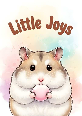 Cute Hamster Holding a Pink Ball