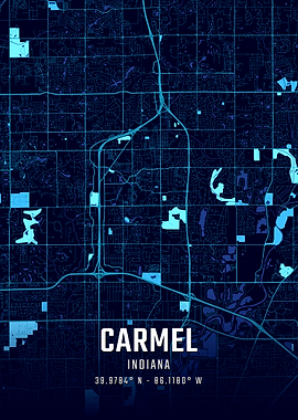 Carmel Indiana Midnight City Map