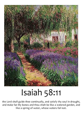 Monet's Garden with Bible Verse