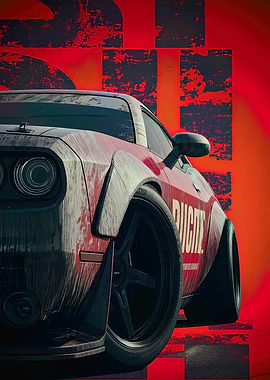 Aggressive Red Sports Car