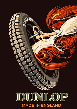 Dunlop Tire Vintage Poster