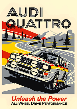 Audi Quattro Rally Car Poster