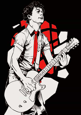 Punk Rock Guitarist with Red Tie