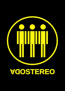 Yellow figures and text on black