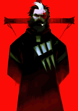 Dead Man with Mohawk and Beard