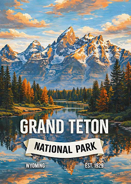 Grand Teton National Park Vintage Poster