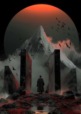 Mysterious Portal in a Mountain Landscape