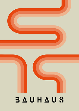 Bauhaus Retro Stripes Poster