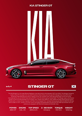 Kia Stinger GT Car Poster