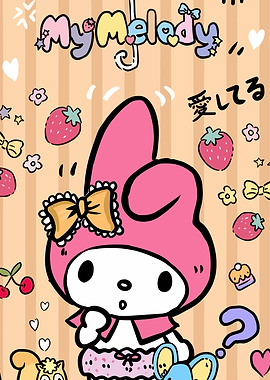 My Melody with Strawberries and Flowers
