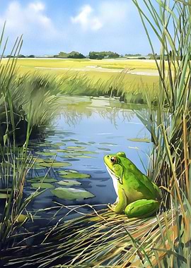 Frog by the Pond
