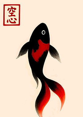 Koi Fish with Japanese Kanji
