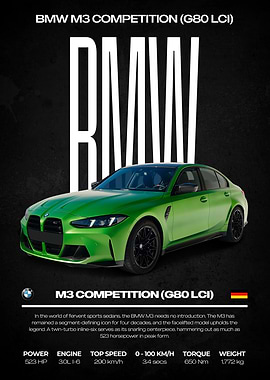 BMW M3 Competition G80 LCI Poster