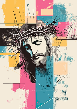 Jesus Christ Crown of Thorns Abstract Art