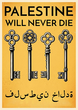 Palestine Will Never Die Vintage Poster