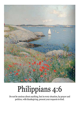 Seascape with Poppies and Sailboats
