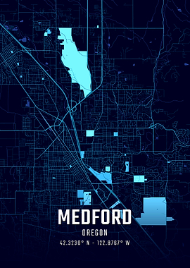 Medford Oregon Midnight City Map
