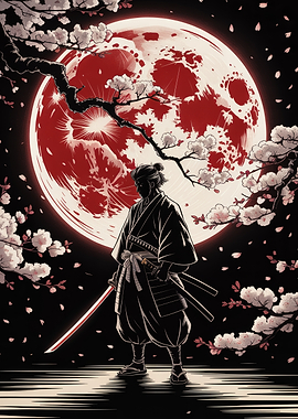 Samurai Under a Blood Moon