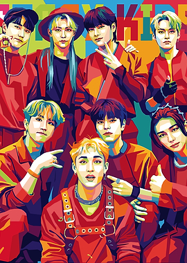 Stray Kids Pop Art Portrait