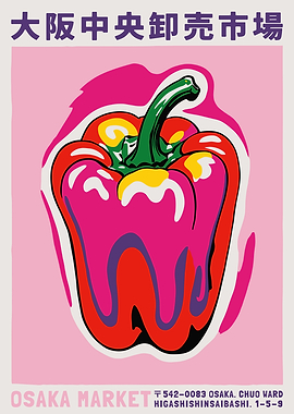 Osaka Market Bell Pepper Poster