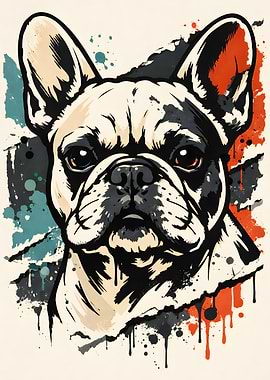French Bulldog Pop Art Portrait