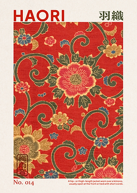 Traditional Japanese Kimono Floral Pattern Skan