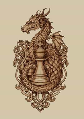 Dragon and Chess King Emblem