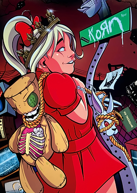 Korn Street Sign Girl with Doll