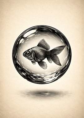 Goldfish in a Water Bubble