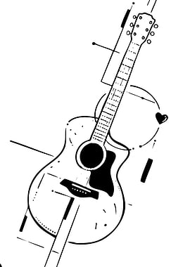 Abstract Guitar with Heart