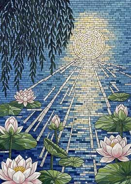 Sunlit Water Lilies Mosaic
